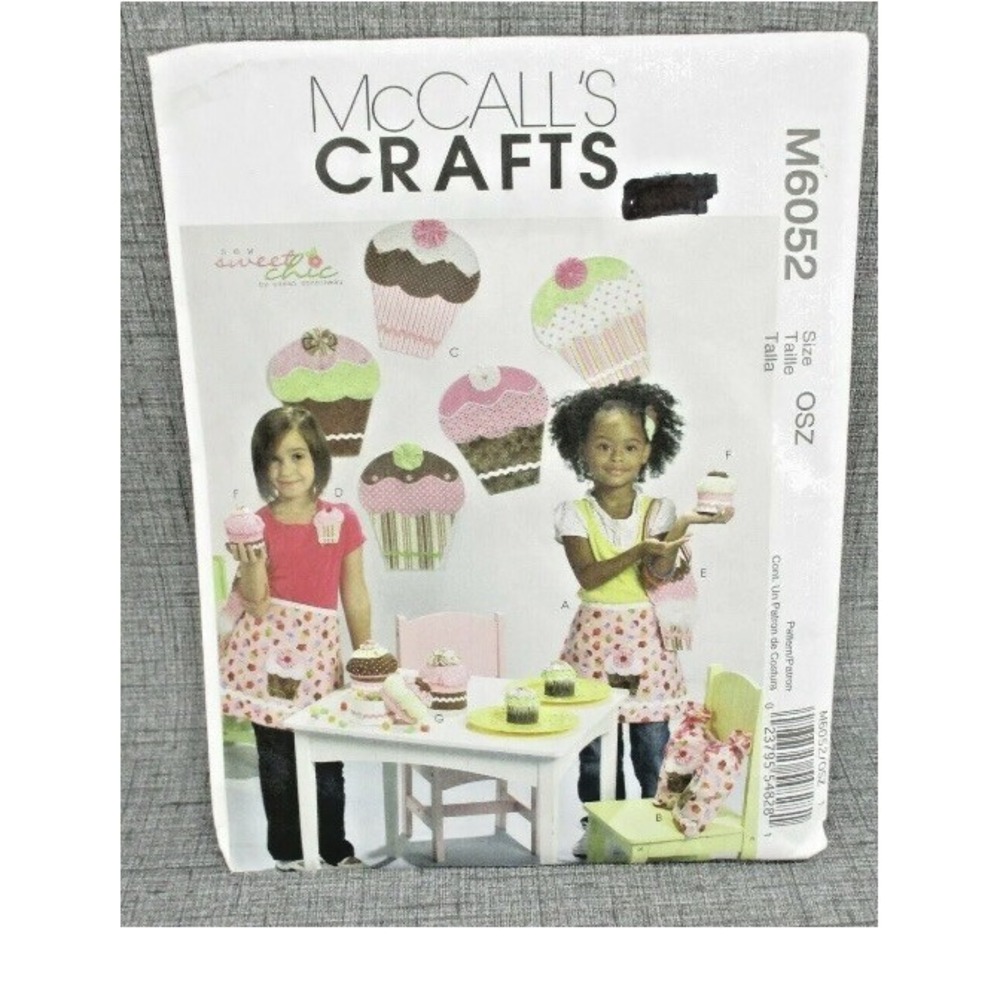 McCall's M6052 Cupcake Apron Wall Decor Purse Gift Box Sewing Pattern Uncut OSZ